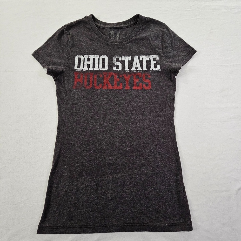 Ohio State Buckeyes Gray Short Sleeve Cotton T-Shirt Women's M
